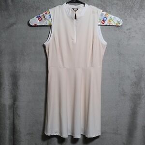 PXG Dress Womens Large White Light Pink Ombre Sleeveless Zip Front Golf Athletic